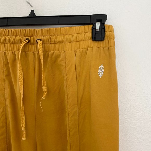 Free People Movement Abs Tracker Wide Leg Split Hem Pants YELLOW - Picture 4 of 7